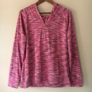 Pink Black Hoodie Top 1X After Workout Warm Up Yoga Training Gym Shirt In Motion